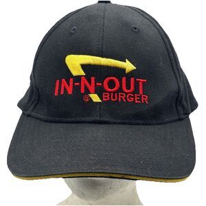 In-N-Out Burger Adjustable Hat Black Yellow Arrow Logo Baseball Cap JDU USA